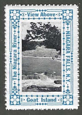 #ad View Above the Niagara River Niagara Falls New York Circa 1930#x27;s Poster Stamp