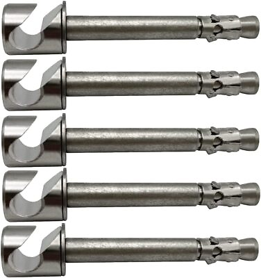 #ad 5 Pack Stainless Steel 3quot; Wall Anchor for Pool Safety Cover Easily Install P...