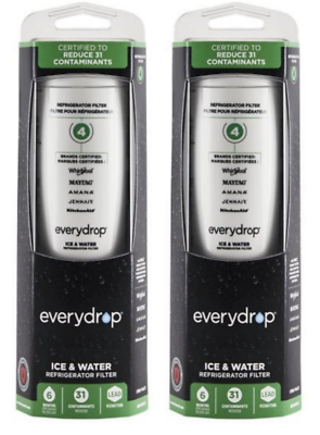 #ad NEW Every D²rop by 2 Pack Ice and Water Refrigerator Filter 4 ED²R4RX²D1 Sealed