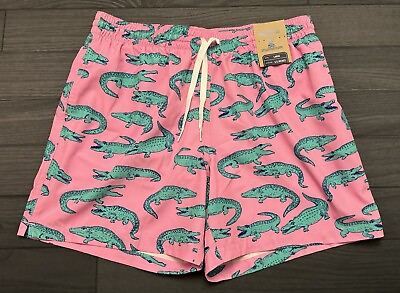 #ad Chubbies Swimming Shorts Men’s LARGE Lizard Alligator Crocodile Pink Trunks