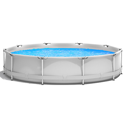 #ad #ad Patio Frame Pool Round Above Ground Swimming Pool W Pool Cover Iron Frame