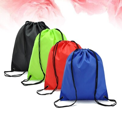 4 Pcs Waterproof Drawstring Bag Drawstring Pouch Thicken Holiday Swimming Adults