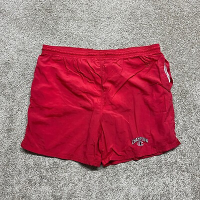 #ad #ad Vintage Champion Swim Trunks XL Red Board Shorts Bathing Suit Swimming