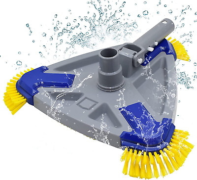#ad Swimming Pool Vacuum Head with Side Brush Manual Swivel Connection Clip Handle