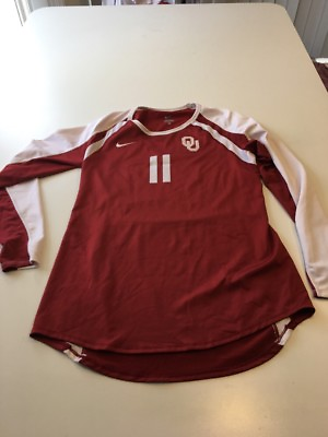 #ad Game Worn Used Oklahoma Sooners OU Nike Volleyball Jersey Dri Fit Size XL #11