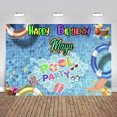 #ad #ad Custom Pool Party Backdrop for Birthday Party Decoration. Summer Background