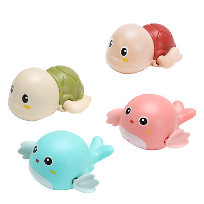4PCS Turtle and Dolphin Toddlers Baby Bath Toys Simulation Water Swimming Toys
