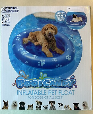 #ad PoolCandy Inflatable Pet Float Easy Set Up Doggy Pool Floats Up to 100LB...