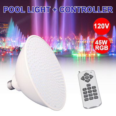 LED Pool Inground Light Bulb Multicolor Changing Lamp with Remote Control 45W