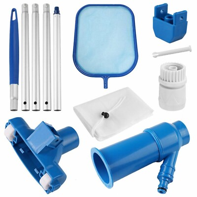 Portable Pool Cleaning Kit Swimming Pool Accessories Vacuum Head Skimmer Net