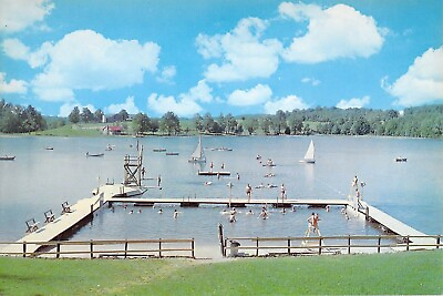 PA New Milford CAMP SUSQUEHANNA boys camp 6x9 Water Front Swimming BOAT postcard