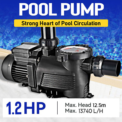 #ad Swimming Inground Above Ground Pool Pump Moto 1.2 HP 50MM Inlet 230V High Flo