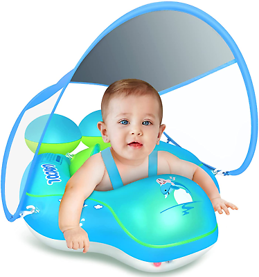 #ad Baby Swimming Pool Float with Removable UPF 50 UV Sun Protection Canopy