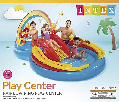 #ad #ad Intex Rainbow Slide Kids Play Inflatable Pool Ring Center