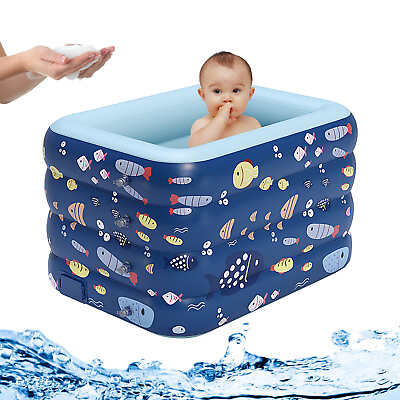 Portable Swimming Pool Set For Kids Auto Inflatable Baby Bathtub Soft Bottom