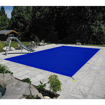 Inground Swimming Pool Cover Rectangle Winter Pool Cover Safety Heavy Duty Blue