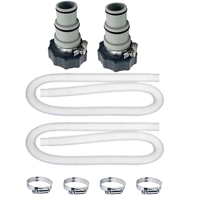 For Intex Pump Hose Adapter A w Collar amp; 1.25” Pool Pump Hose 2 Pack