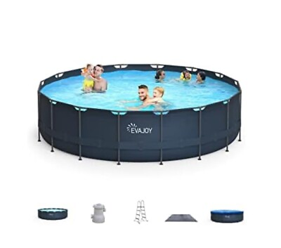 #ad #ad EVAJOY 18ft x 52in Metal Frame Swimming Pool