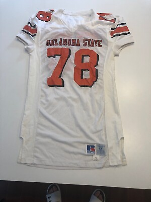 #ad Game Worn Used Oklahoma State Cowboys Football Jersey #78 Size 52