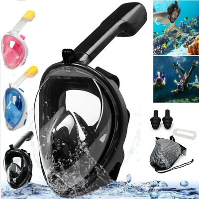 #ad US Kids Adults Snorkel Scuba Full Face Mask Swimming Underwater Diving Masks