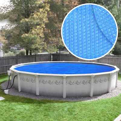 #ad Crystal Blue Solar Pool Covers 21 W Polyethylene Material Heavy Duty Round Blue