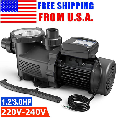 #ad #ad 1.2 3 HP Above Swimming Pool Pump In Above Ground Motor w Strainer Filter Basket