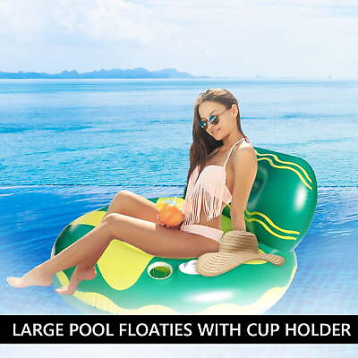 #ad Inflatable Pool Lounger Float Large Floating Chair for Adults