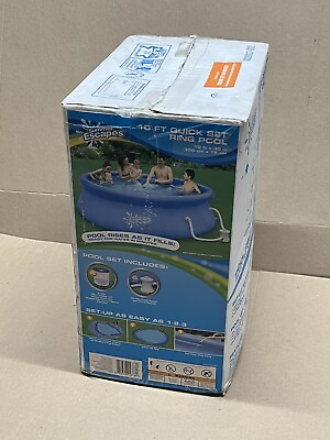 #ad Summer Escapes 10 ft Quick Set Ring Pool w Filter Pump System Chlorinator NEW