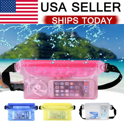 #ad Waterproof Pouch Underwater Swimming Phone Pocket Dry Bag Fanny Pack Waist Strap