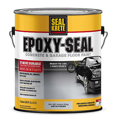 #ad 1 Gallon Armor Gray Epoxy Seal Low VOC Concrete Paint Garage Floor Paint Safe