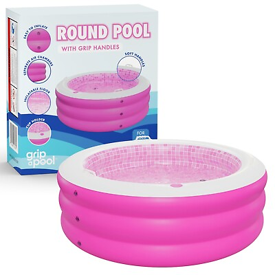 #ad Inflatable Round kids Swimming Pool with Blow Up Floor Cup Holder 60quot;x22quot; Deep