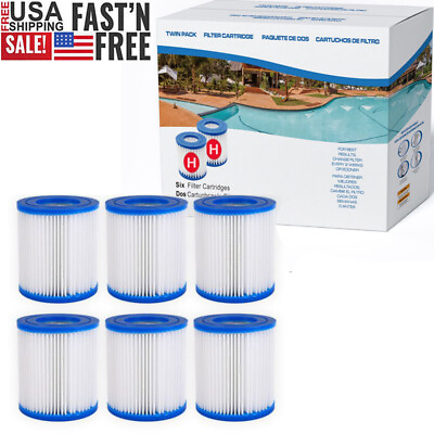 For Intex Swimming Pool Easy Set Filter Cartridge Replacement Type H 6 4 Packs