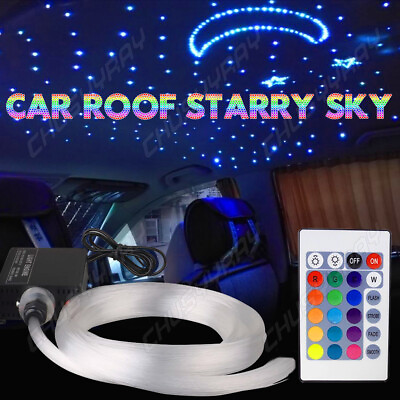 #ad RGBW 300Pc Fiber Optic LED Car Shooting Meteor Star Roof Headliner Light Kit 16W