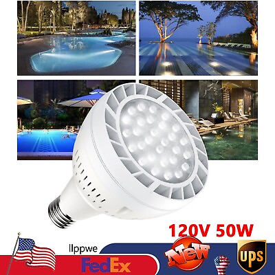 #ad Swimming Pool Light 50W LED Light Bulb Replacement Pool Light Bulb White 120V