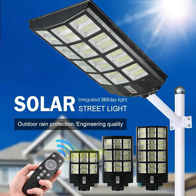 Outdoor Commercial 1600W LED Solar Street Light IP67 Dusk to Dawn Road LampPole
