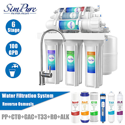 #ad 75 GPD 6 Stage Alkaline Reverse Osmosis Drinking Water Filter System Purifier