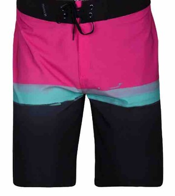 #ad #ad Hurley Board Shorts Mens Size 30 Waist Black Pink Blue Beach Surf Swim Trunks