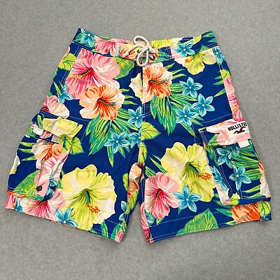 #ad Hollister Floral Board Shorts Large Multicolor Swim Trunks Lined Mens