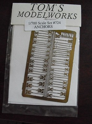 Tom#x27;s Modelworks 1 700 Scale Model Brass Anchors Set #724 NIP