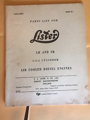 #ad Lister LR amp; SR PARTS CATALOG MANUAL BOOK DIESEL ENGINE GUIDE LIST 1 2 3 CYLINDER