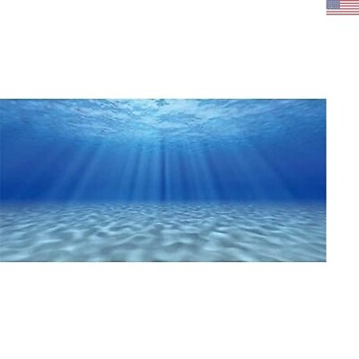 #ad Sunshine Underwater World Fish Tank Background Ocean Floor Design 48x18in