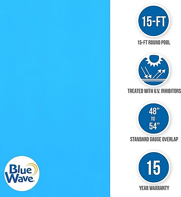 #ad #ad NEW Blue Wave 15 Ft Standard Gauge Round Overlap Pool Liner NL322 20 Blue