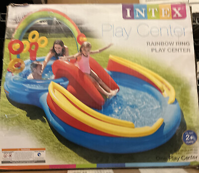 #ad #ad Intex Rainbow Slide Inflatable Pool and Water Slide Ring Center