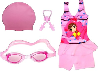#ad Gilrs Swimming Kit Swimming Costume Swim Suit Swimwear Swimming Dress G