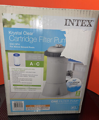 #ad Intex Model 603 Krystal Clear Pool Cartridge Filter Pump 530 GPH New Open Box