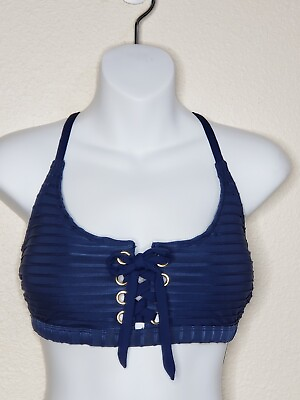 #ad NEW Time and Tru Bikini Top Navy Summer Swimming Mix and Match Swimsuit NWT