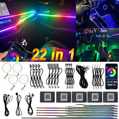 #ad 64 Color RGB 22in1 Symphony Car Ambient Interior LED Acrylic Guide Fiber Lights