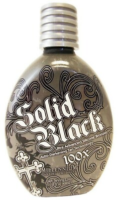 #ad Millennium SOLID BLACK 100X Bronzer Dark Tanning Bed Lotion 13.5 oz