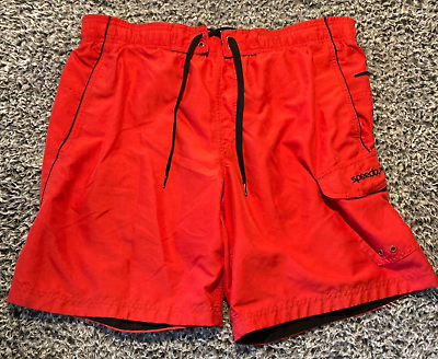 Speedo Mens Red Swim trunks Swimwear Lined Trunks Board Swimming Size M