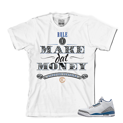 #ad Tee to match Air Jordan Retro 3 Wizards. Rule #1 Wizards Tee